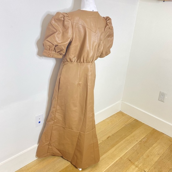 BRAND NEW Faux Leather Zippered MIDI Dress - Picture 2 of 7